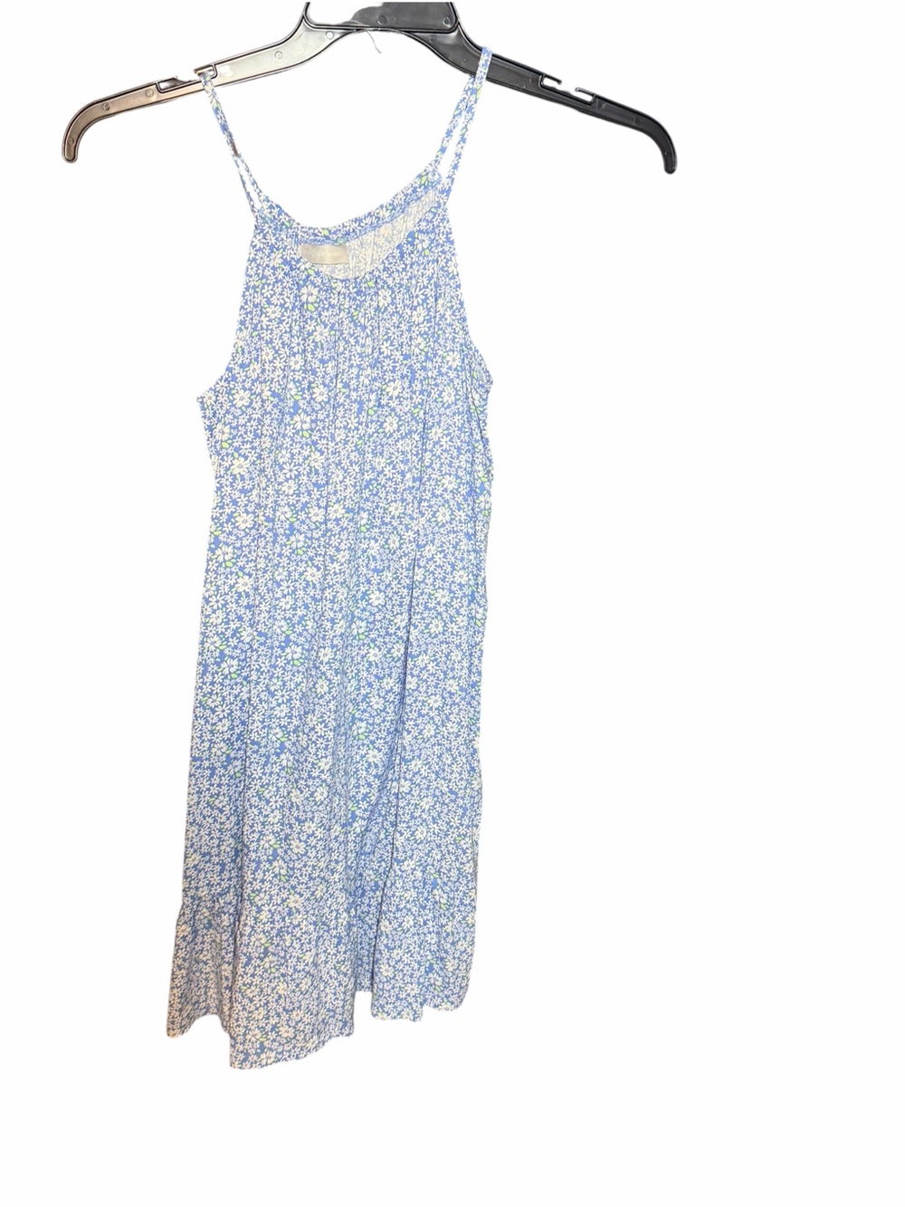 Light Blue Floral Slip Dress with Spaghetti Straps